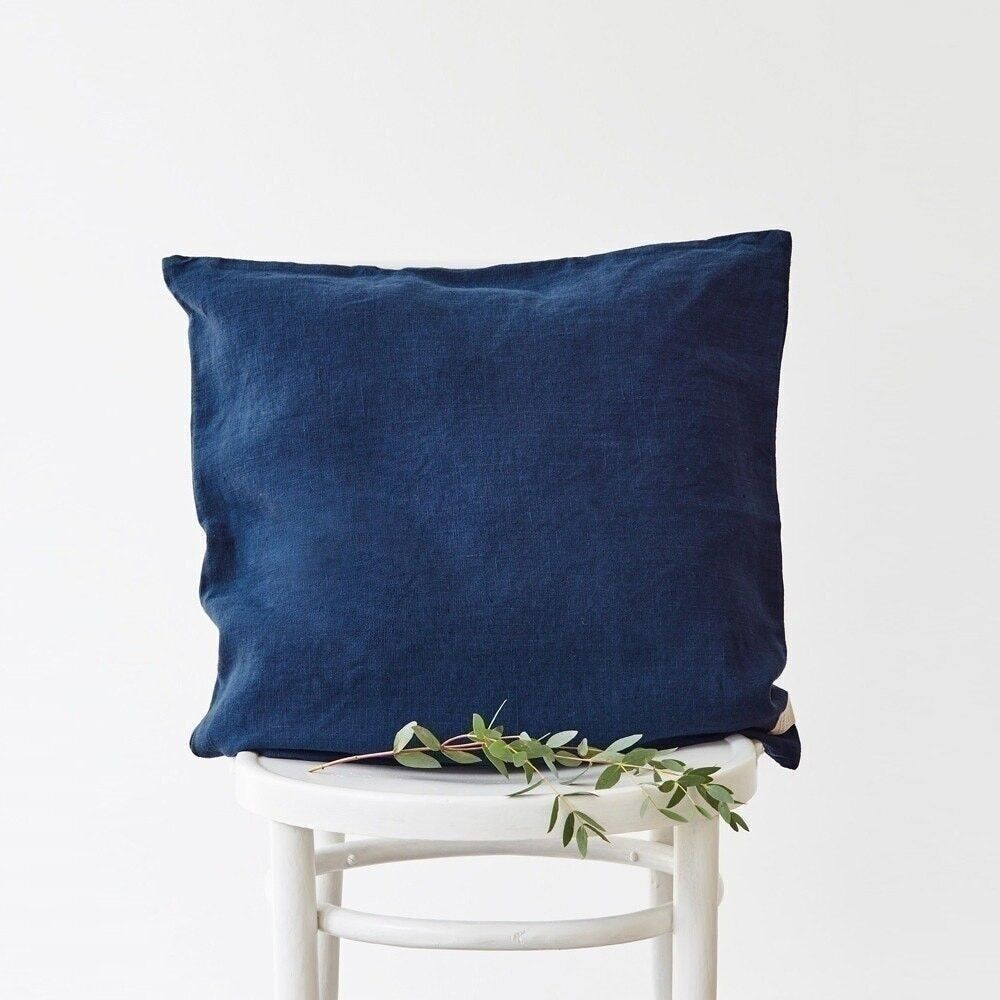 Navy Linen Cushion Cover