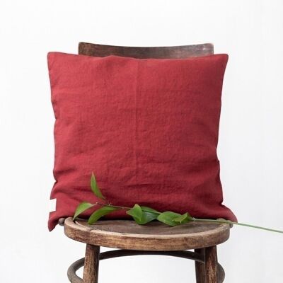 Red Pear Linen Cushion Cover
