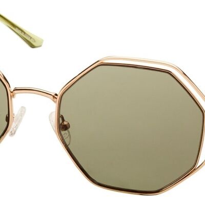 Sunglasses - HAYLEY Light Gold frame with Olive Green lenses