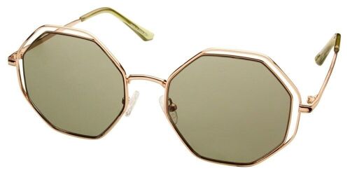 Sunglasses - HAYLEY Light Gold frame with Olive Green lenses