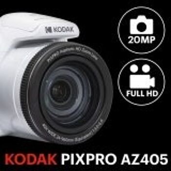 KODAK Pixpro Astro Zoom AZ405 - Appareil Photo Numérique Bridge, Zoom X40, Grand angle de 24 mm, 20 mégapixels, LCD 3, Vidéo Full HD 1080p, OIS, Pile AA - Blanc 2