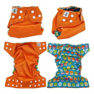 Babywannen TE2 orange innen blaue Eulen Gr. 1