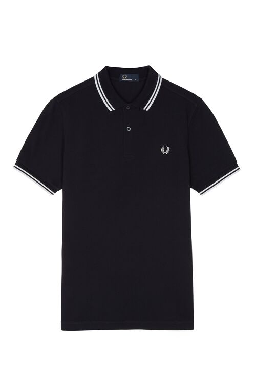 TWIN TIPPED FRED PERRY SHIRT-NAVY/WHITE-238