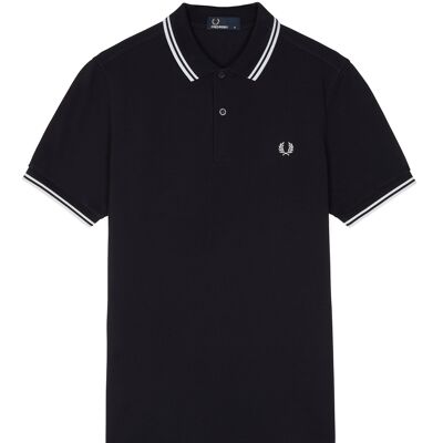 TWIN TIPPED FRED PERRY SHIRT-NAVY/WHITE-238