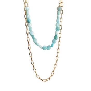 Collier double Berlingot - Amazonite 2