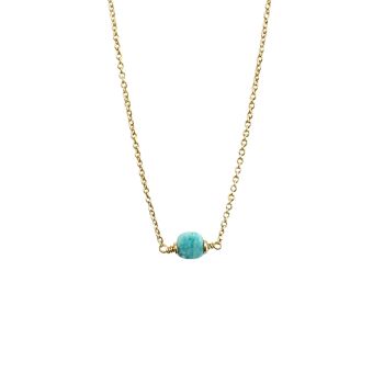 Collier court en pierre naturelle d'amazonite bleue - Berlingot (Best Seller) 1