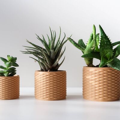 Set of three planters - Wave Bold - Three sizes