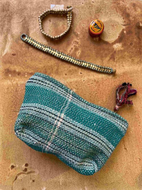 Trousse en kantha imprimé