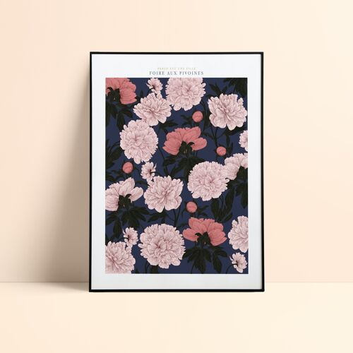 Affiche illustrée 30×40 cm – Format standard d’encadrement - Foire aux pivoines