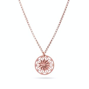 Collier "Mandala rempli" | plaqué or rose 4