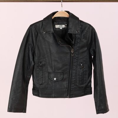 Faux leather biker jacket - V2060