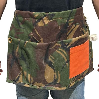 Heavy Duty Camo Print Fabric Makers Apron | Half Waist Garden & Craft Apron