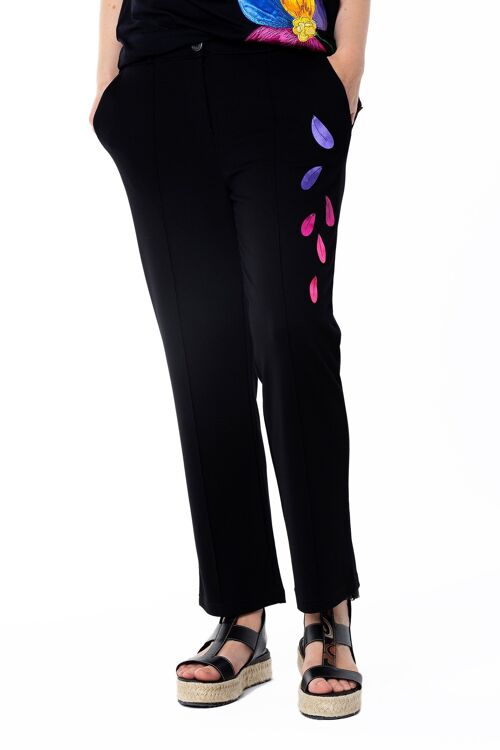 Pantalon pour femme PANTALÓN CAPRI NEGRO "BRILLO"