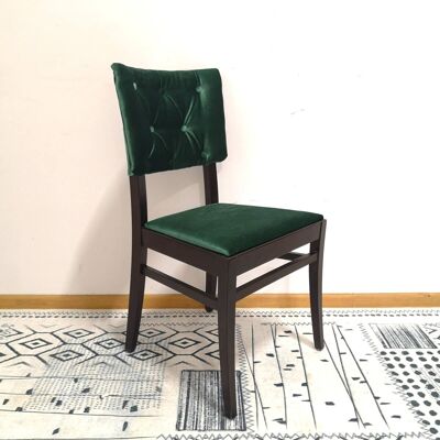 Chesterfield style chair, emerald green, 47x44x88 cm