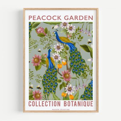 Peacock Garden Poster