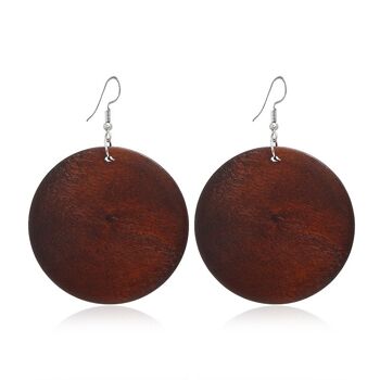 Boucles d'Oreilles Géométriques en Bois Creux 13