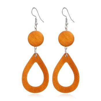 Boucles d'Oreilles Géométriques en Bois Creux 27