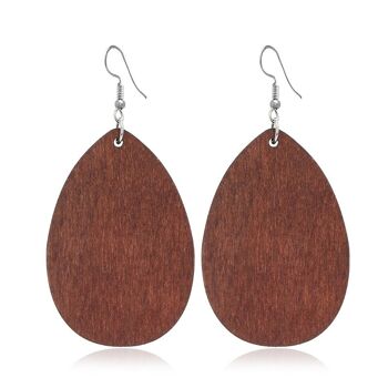 Boucles d'Oreilles Géométriques en Bois Creux 29