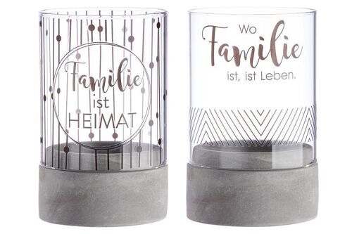 Zement Windlicht "Familie" VE 8 so