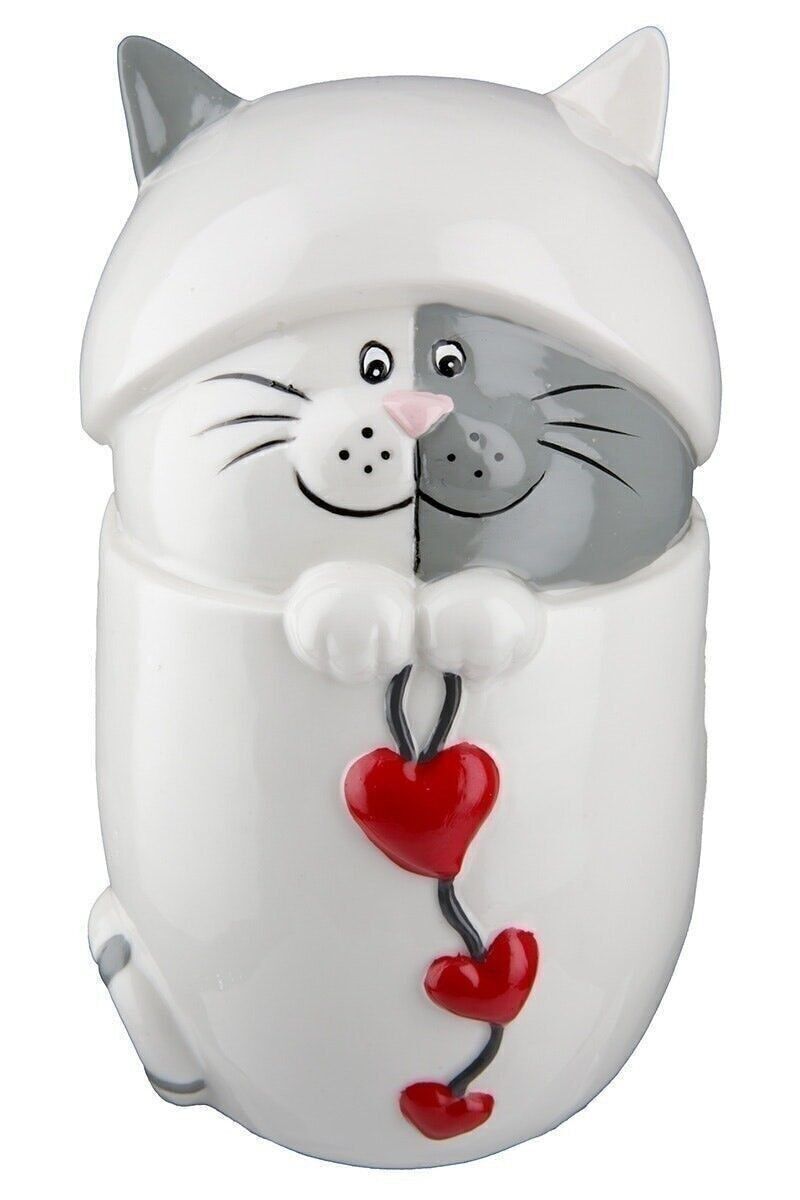 Porzellan Spardose Katze "Amor" VE 2
