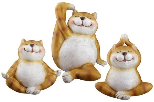 Poly Figur Katze "Yoga Trio" VE 6 so