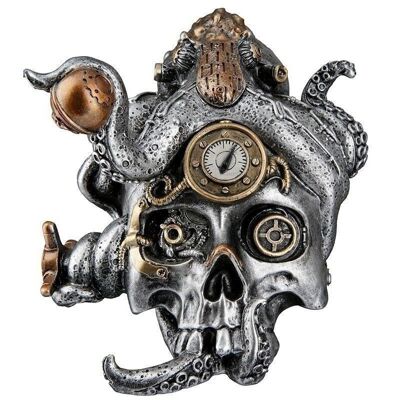 Poly Skulptur "Steampunk Skull" VE 2