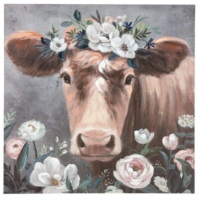 Tableau "vache fleurie" #toile #décoration