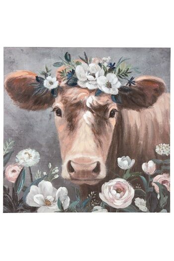 Tableau "vache fleurie" #toile #décoration 1
