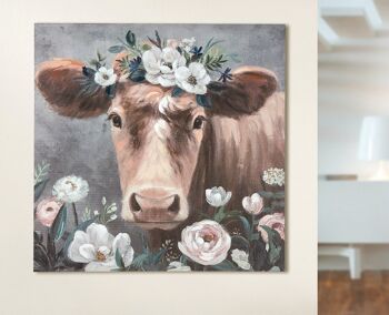 Tableau "vache fleurie" #toile #décoration 2