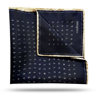 Alphabet silk pocket square