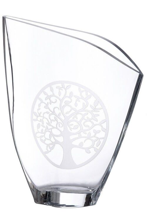 Glasart Deko schräge Vase "Lebensbaum"
