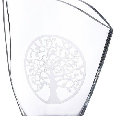 Glasart Deko schräge Vase "Lebensbaum"