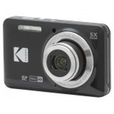 KODAK Pixpro FZ55 - Fotocamera digitale da 16 Megapixel, Zoom ottico 5X, Schermo LCD da 2,7, Stabilizzatore ottico, Video Full HD 720p, Ioni di litio - Nero