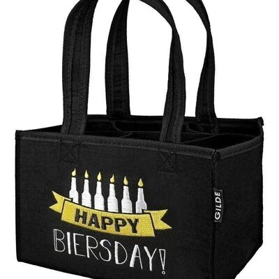 Felt bottle bag "Happy Biersday" VE 6