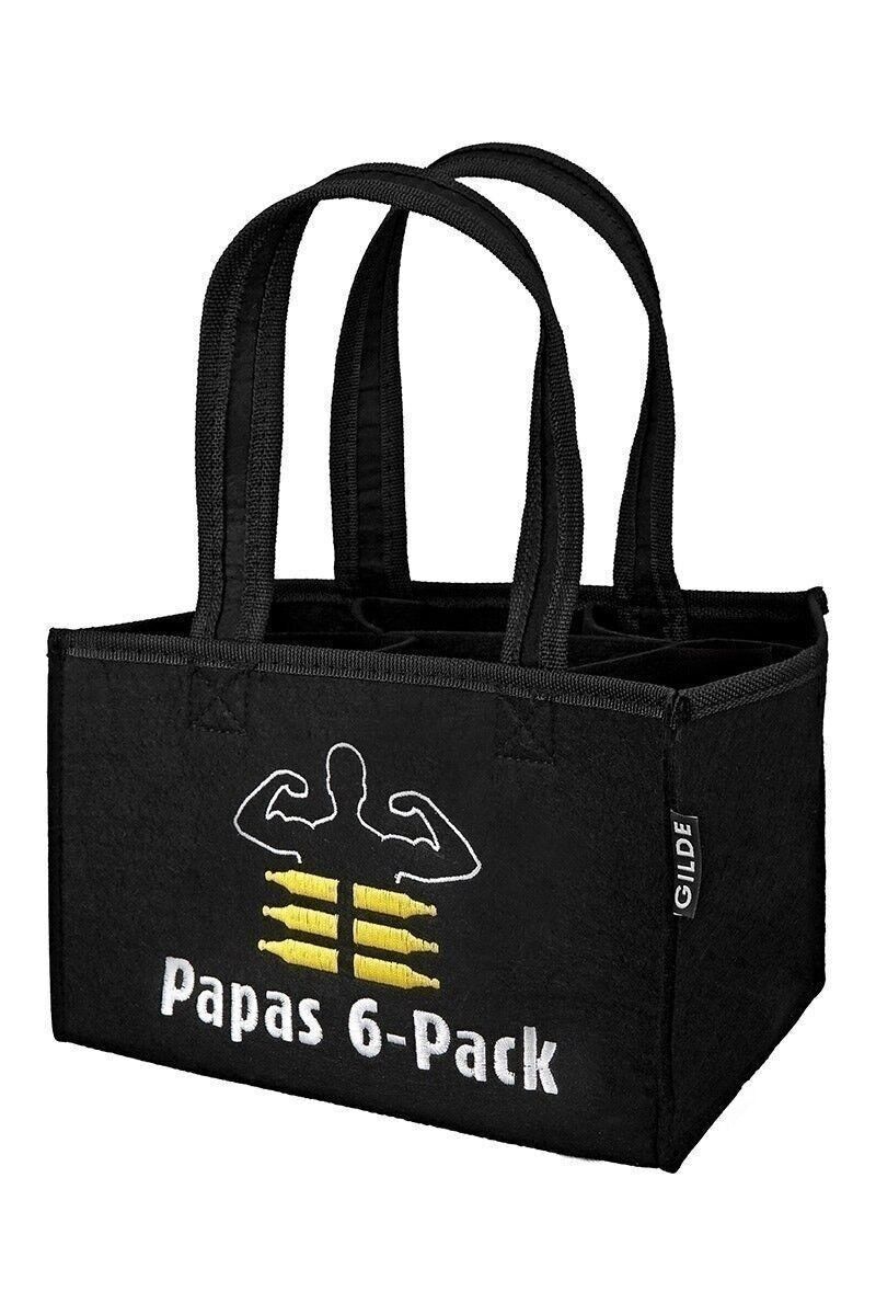 Borsa portabottiglie in feltro "Papa's 6-Pack" VE 6