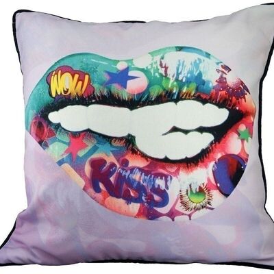 Fabric cushion Street Art "Kiss" VE 3