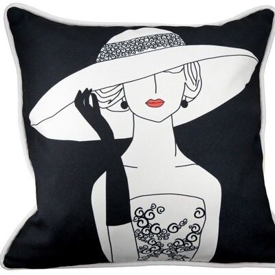 Fabric cushion "Lady with hat" VE 3