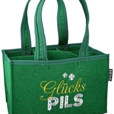 Bolsa de fieltro para botellas "Glückspils" VE 6