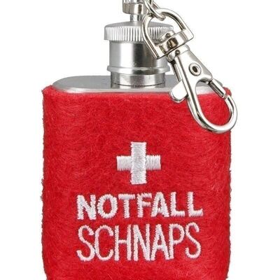 stainless steel/ felt keychain Flask "emergency schnapps"