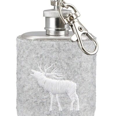 stainless steel/ felt keychain Flask "Deer" VE 6