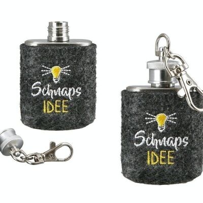 stainless steel/ felt keychain Flask "Schnaps Idea" VE 6