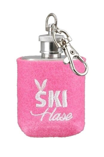 porte-clés en acier inoxydable/feutre Gourde "Ski Bunny" VE 6 1