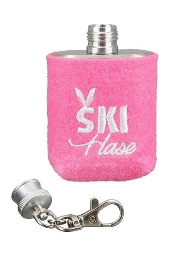 porte-clés en acier inoxydable/feutre Gourde "Ski Bunny" VE 6 2