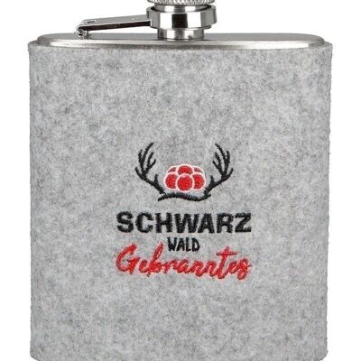 Stainless steel/felt hip flask "Black Forest Burnt" VE 3