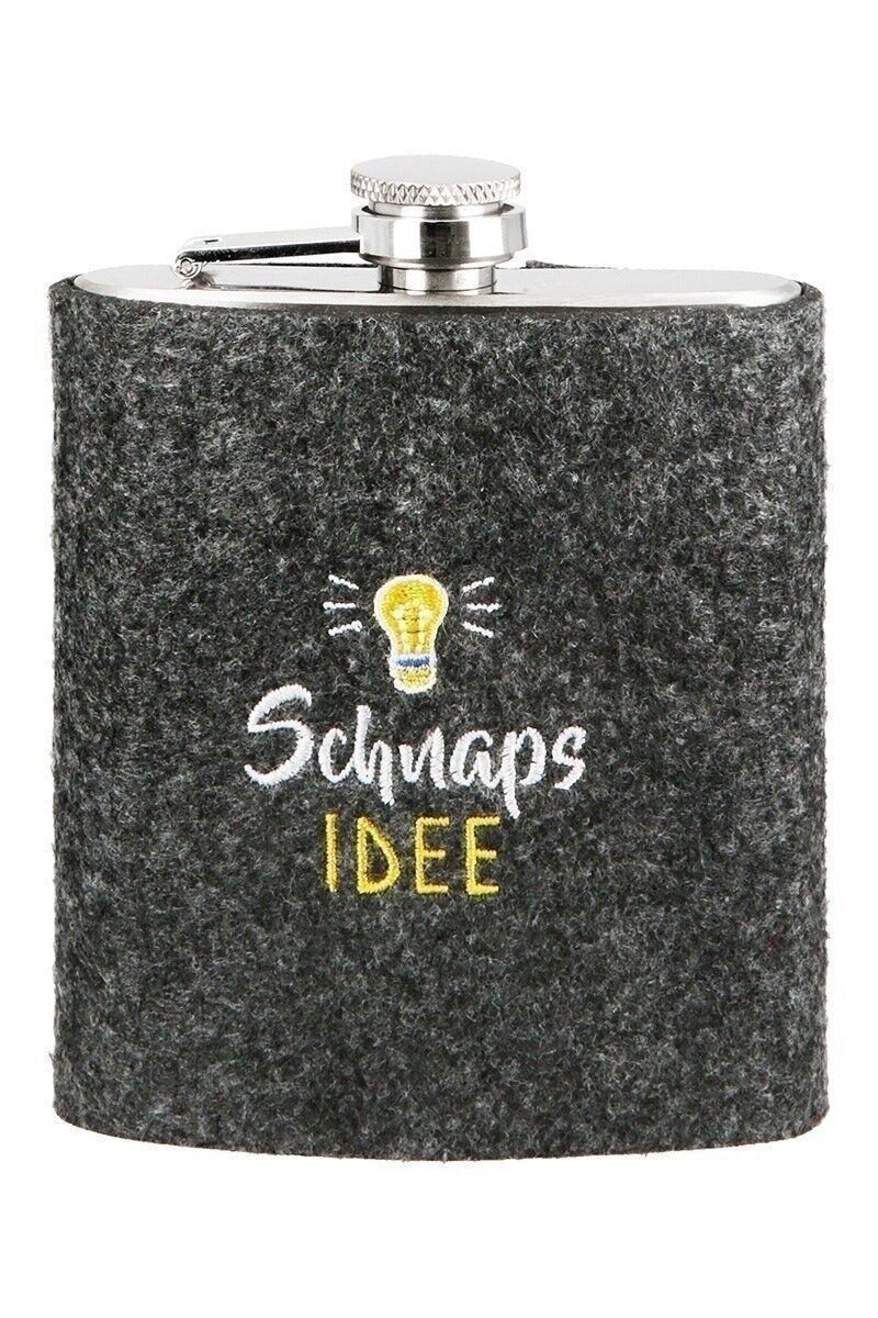 Fiaschetta in acciaio inox/feltro "Schnaps Idea" VE 3