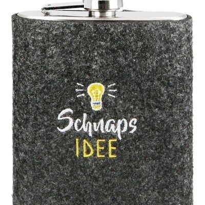 Flasque inox/feutre "Schnaps Idea" VE 3
