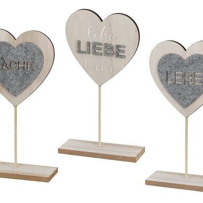 MDF Herz auf Base "Lebe/Liebe/Lache" VE 12 so