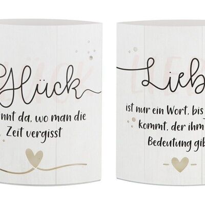 Papier LED Laterne Weisheit "Liebe/Glück" VE 8 so