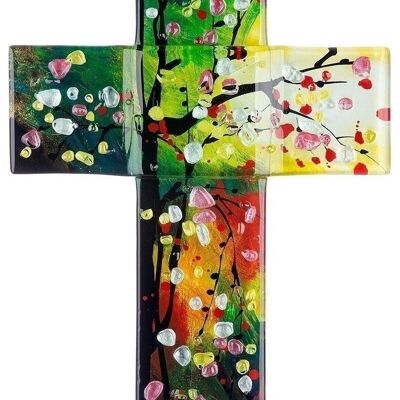 Glasart Wall Cross "Tree" VE 2