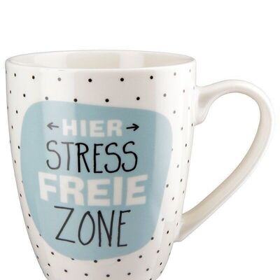 Porzell Tasse "Stressfreie Zone" VE 6
